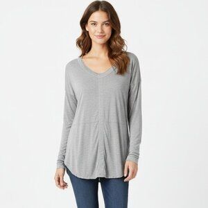 FREE PEOPLE One Teaspoon Soho Fine Wool Grandpa Top Long Sleeves Gray Size S